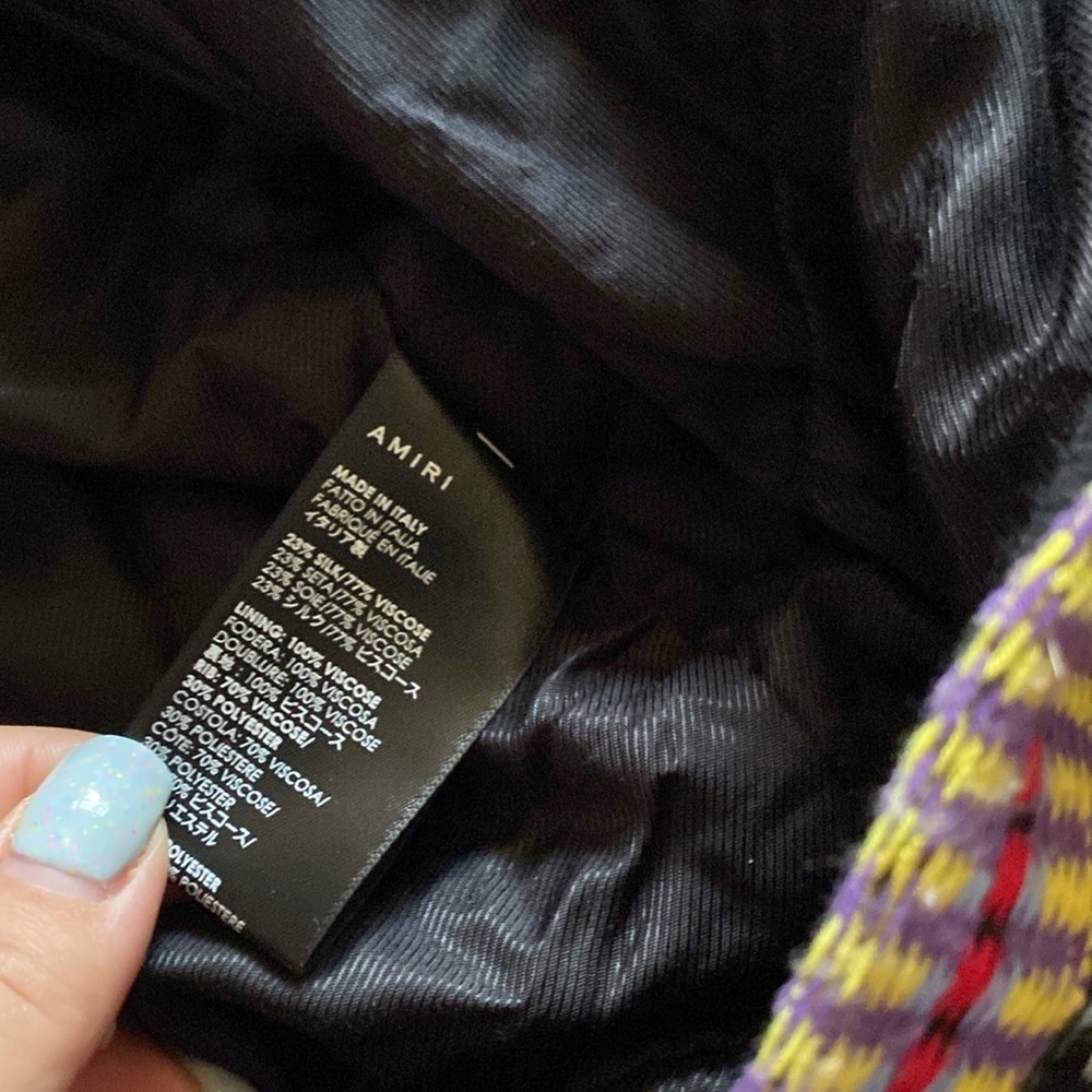 AMIRI Tie Dye Colorful Women's Bomber Jacket size 48 L - Picture 4 of 5